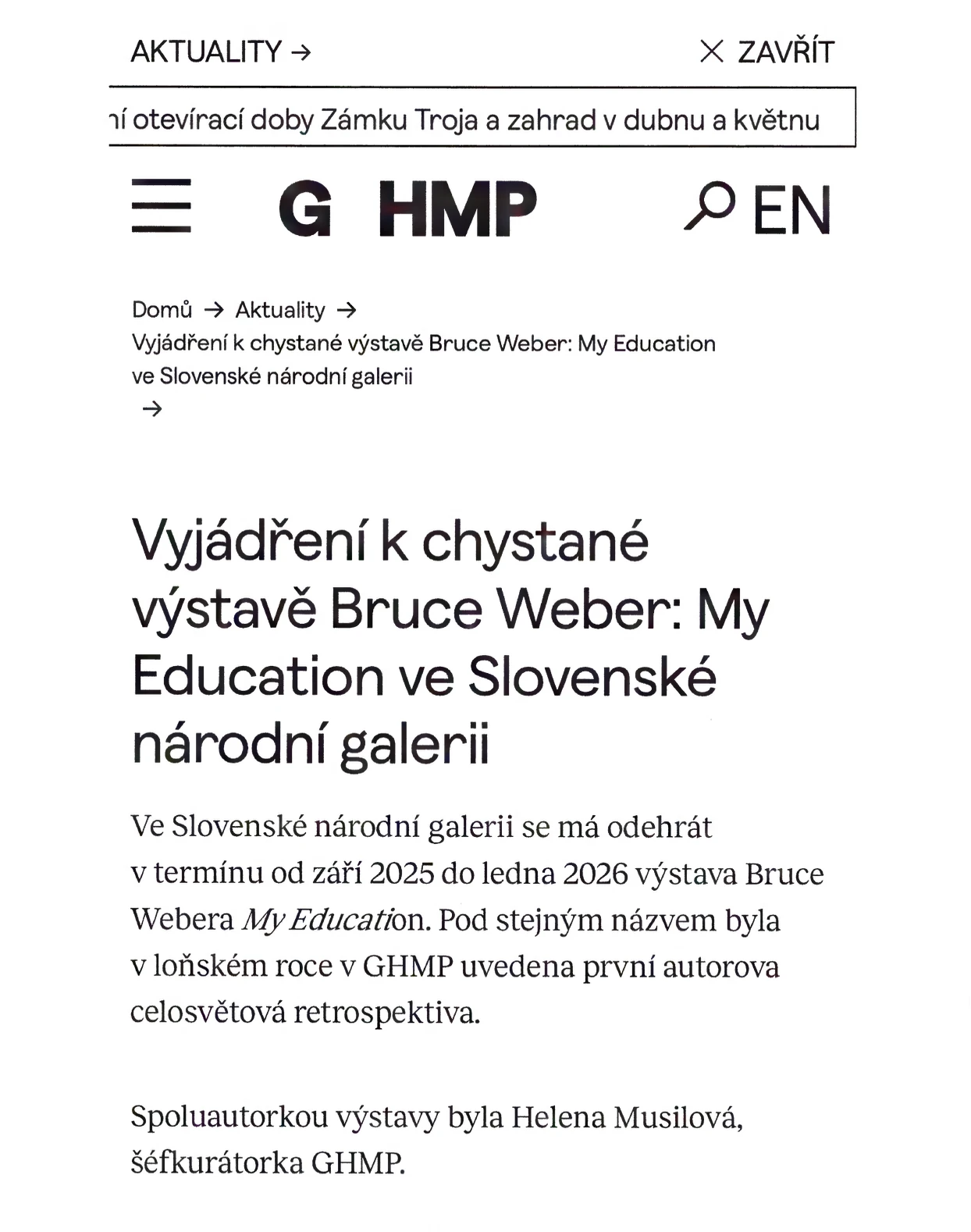 Vystavené dielo